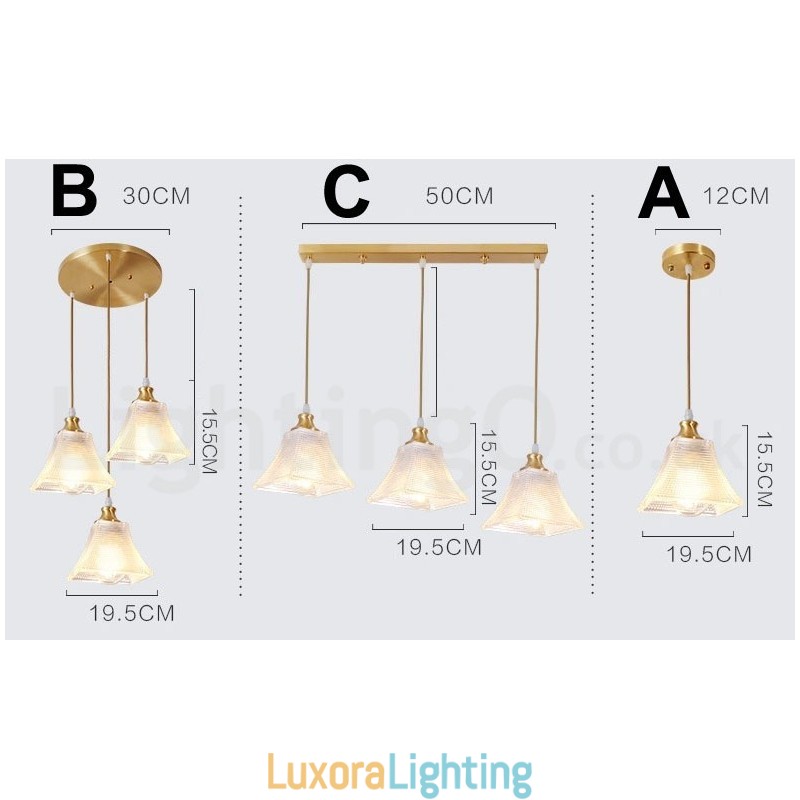 Designer Touch Decorative Pure Brass Rustic Lodge Nordic Style Pendant Light with Glass Shade