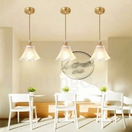 Designer Touch Decorative Pure Brass Rustic Lodge Nordic Style Pendant Light with Glass Shade