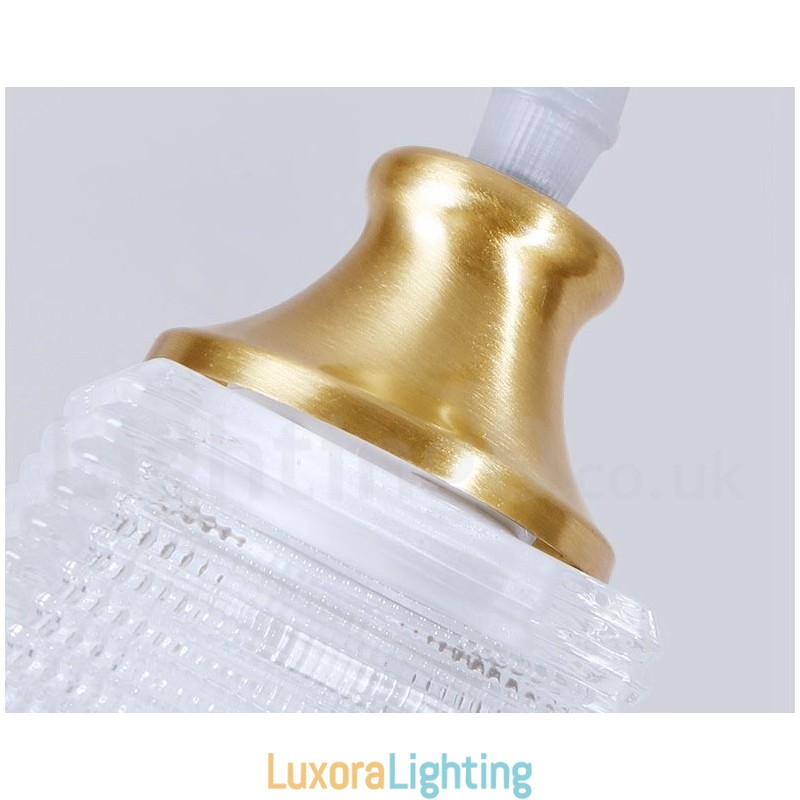 Designer Touch Decorative Pure Brass Rustic Lodge Nordic Style Pendant Light with Glass Shade