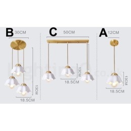 Designer Touch Decorative Pure Brass Rustic Lodge Nordic Style Pendant Light with Ceramics Shade