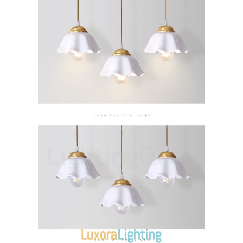 Designer Touch Decorative Pure Brass Rustic Lodge Nordic Style Pendant Light with Ceramics Shade