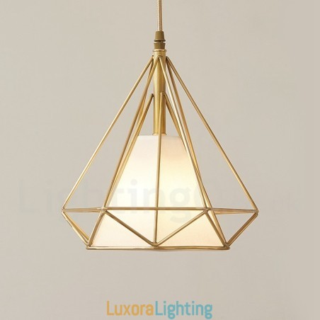 Designer Touch Decorative Pure Brass Rustic Lodge Nordic Style Pendant Light with Fabric Shade