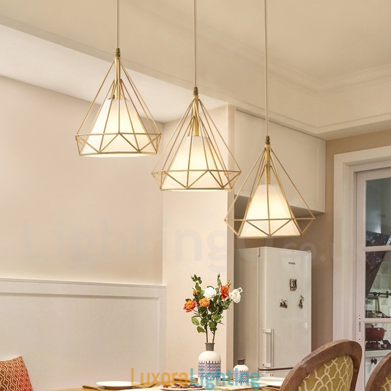 Designer Touch Decorative Pure Brass Rustic Lodge Nordic Style Pendant Light with Fabric Shade