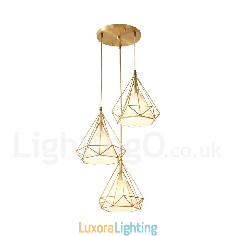 Designer Touch Decorative Pure Brass Rustic Lodge Nordic Style Pendant Light with Fabric Shade