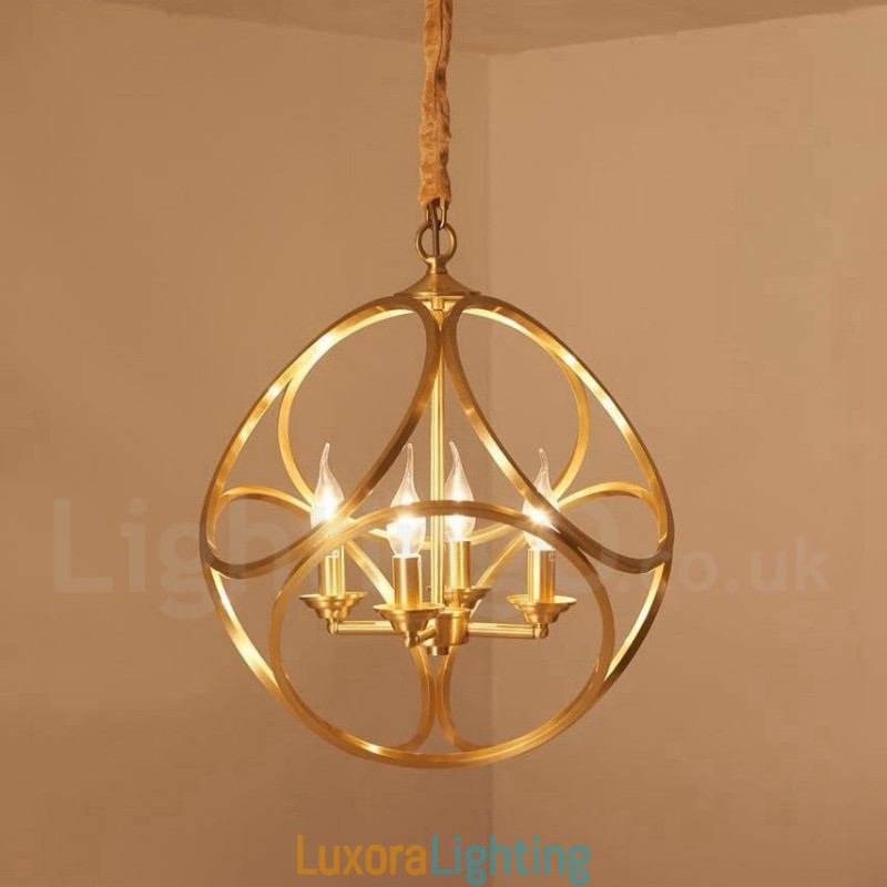 Designer Touch Decorative Pure Brass Rustic Lodge Nordic Style Pendant Light
