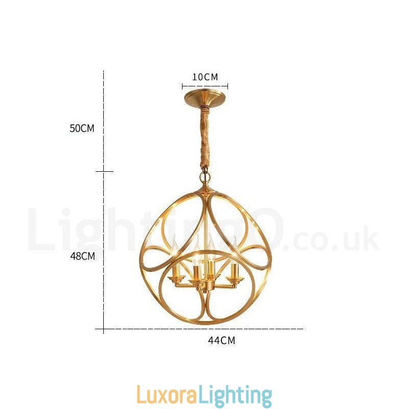 Designer Touch Decorative Pure Brass Rustic Lodge Nordic Style Pendant Light