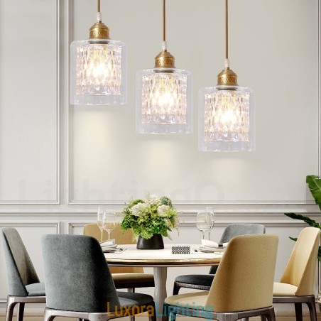 Designer Touch Decorative Pure Brass Rustic Lodge Nordic Style Pendant Light with Glass Shade