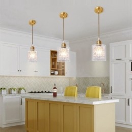 Designer Touch Decorative Pure Brass Rustic Lodge Nordic Style Pendant Light with Glass Shade