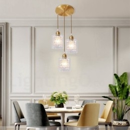 Designer Touch Decorative Pure Brass Rustic Lodge Nordic Style Pendant Light with Glass Shade