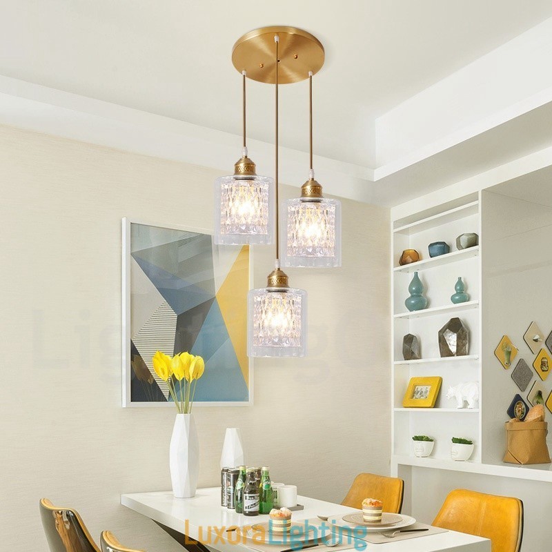 Designer Touch Decorative Pure Brass Rustic Lodge Nordic Style Pendant Light with Glass Shade