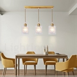 Designer Touch Decorative Pure Brass Rustic Lodge Nordic Style Pendant Light with Glass Shade