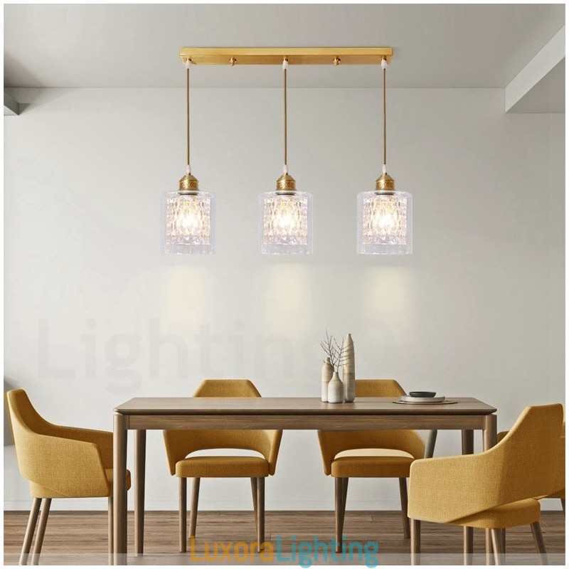 Designer Touch Decorative Pure Brass Rustic Lodge Nordic Style Pendant Light with Glass Shade