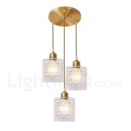 Designer Touch Decorative Pure Brass Rustic Lodge Nordic Style Pendant Light with Glass Shade