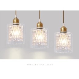 Designer Touch Decorative Pure Brass Rustic Lodge Nordic Style Pendant Light with Glass Shade