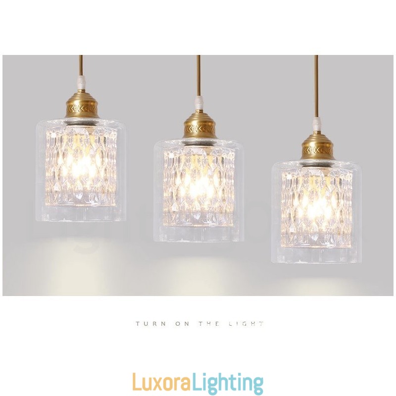 Designer Touch Decorative Pure Brass Rustic Lodge Nordic Style Pendant Light with Glass Shade