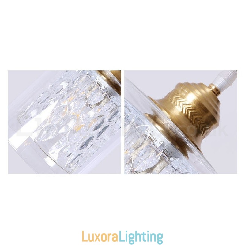 Designer Touch Decorative Pure Brass Rustic Lodge Nordic Style Pendant Light with Glass Shade