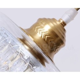 Designer Touch Decorative Pure Brass Rustic Lodge Nordic Style Pendant Light with Glass Shade