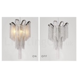 Designer Touch Decorative Aluminum Tassels Chandelier Pendant Light Silver Colour
