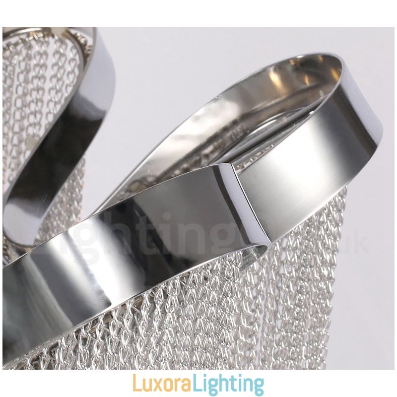 Designer Touch Decorative Aluminum Tassels Chandelier Pendant Light Silver Colour