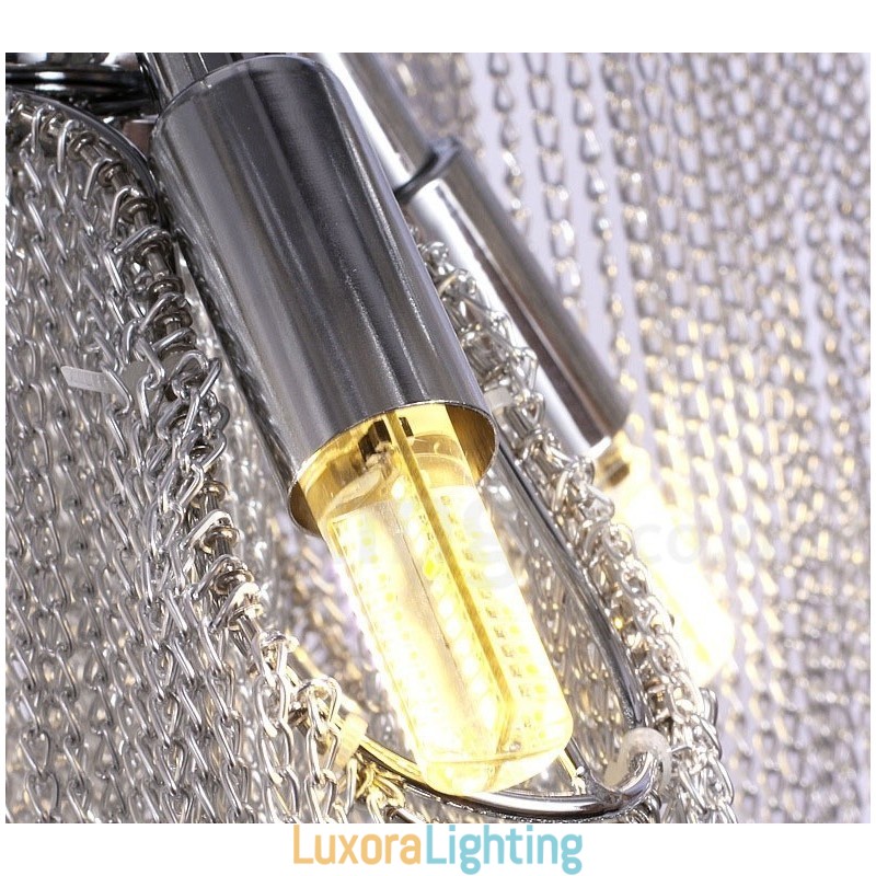 Designer Touch Decorative Aluminum Tassels Chandelier Pendant Light Silver Colour