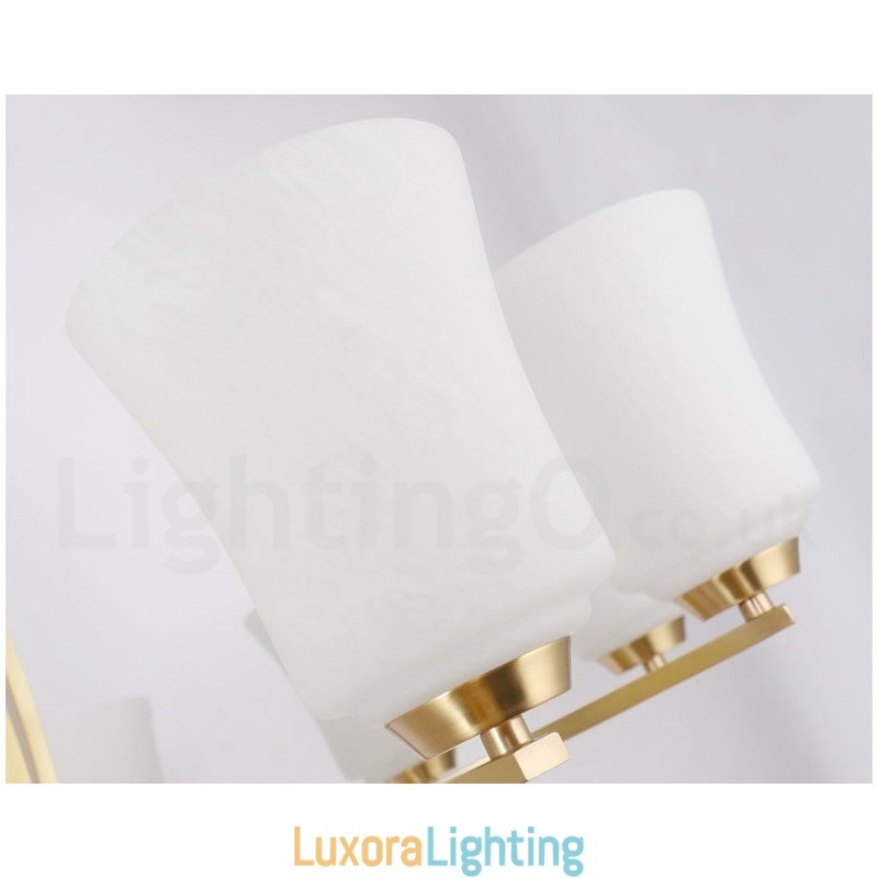 Designer Touch Decorative 3 Light Pure Brass Large Luxurious Rustic Retro Vintage Brass Pendant Chandelier with Glass Shades