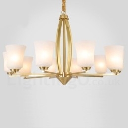 Designer Touch Decorative Retro Vintage Brass Pendant Chandelier with Glass Shades
