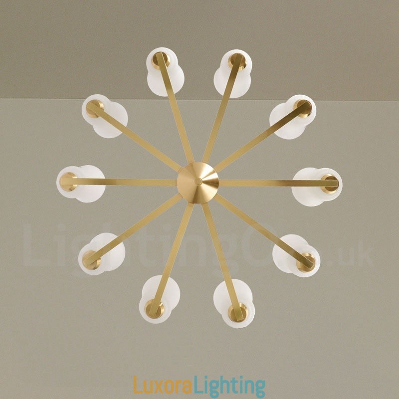 Designer Touch Decorative Retro Vintage Brass Pendant Chandelier with Glass Shades