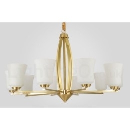 Designer Touch Decorative Retro Vintage Brass Pendant Chandelier with Glass Shades