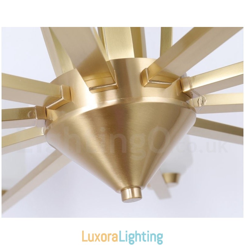 Designer Touch Decorative Retro Vintage Brass Pendant Chandelier with Glass Shades