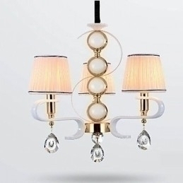 Designer Touch Decorative Fabric Chandelier 3 Light Modern Minimalist High Grade Lamp