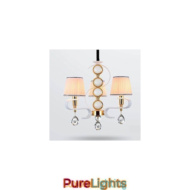 Designer Touch Decorative Fabric Chandelier 3 Light Modern Minimalist High Grade Lamp