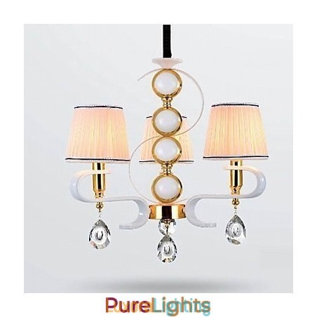 Designer Touch Decorative Fabric Chandelier 3 Light Modern Minimalist High Grade Lamp