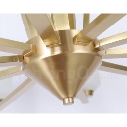 Designer Touch Decorative 15 Light Pure Brass Large Luxurious Rustic Retro Vintage Brass Pendant Chandelier with Glass Shades