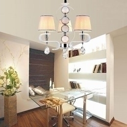 Designer Touch Decorative Fabric Chandelier 3 Light Modern Minimalist High Grade Lamp