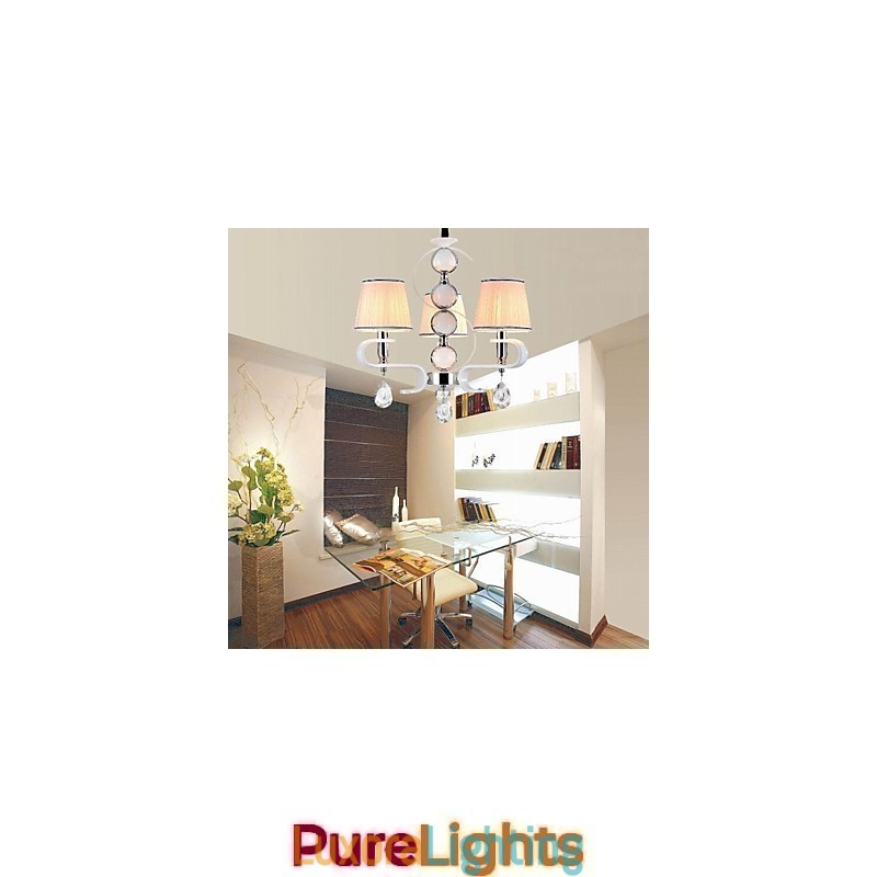 Designer Touch Decorative Fabric Chandelier 3 Light Modern Minimalist High Grade Lamp