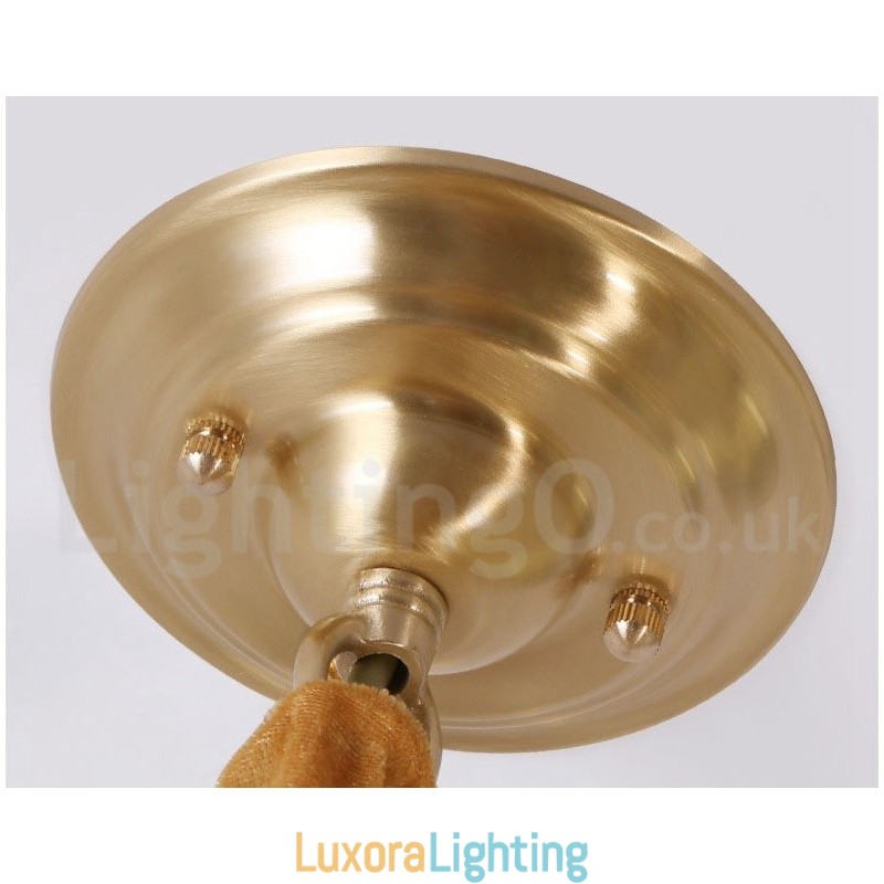 Designer Touch Decorative Pure Brass Rustic Lodge Nordic Style Pendant Light with Glass Shade