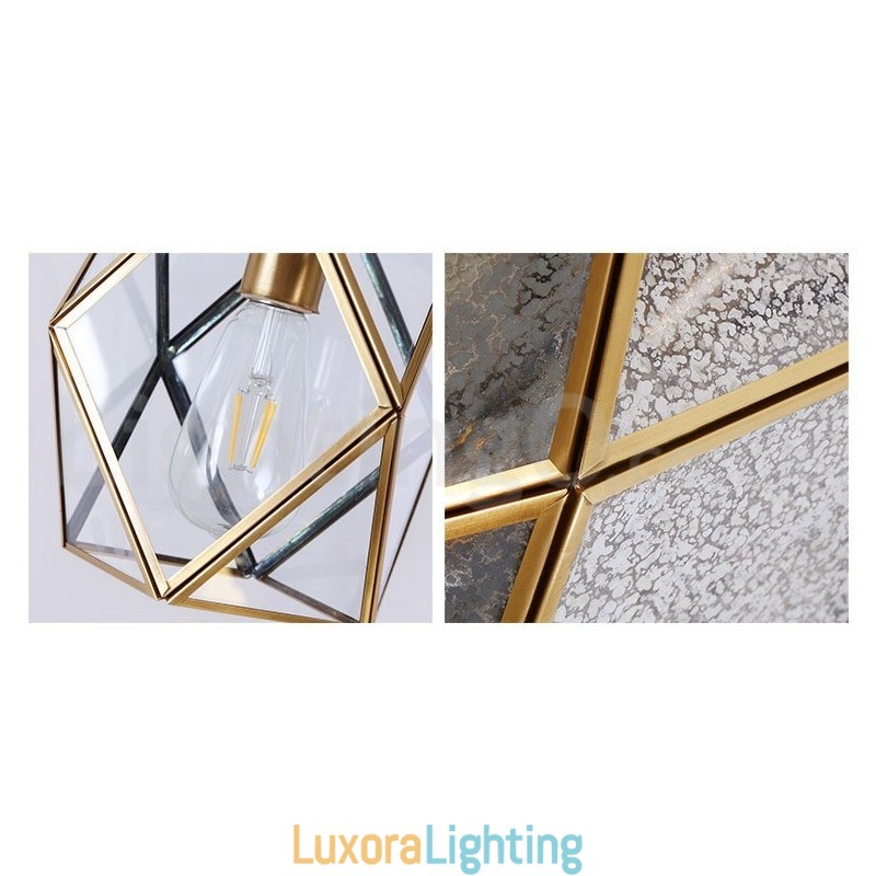 Designer Touch Decorative Pure Brass Rustic Lodge Nordic Style Pendant Light with Glass Shade