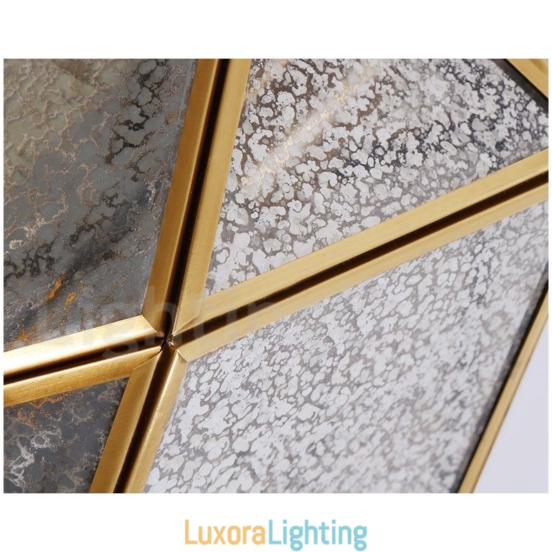 Designer Touch Decorative Pure Brass Rustic Lodge Nordic Style Pendant Light with Glass Shade