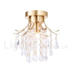 Designer Touch Decorative Pure Brass Rustic Lodge Nordic Style Flush Mount Crystal Ceiling Lights