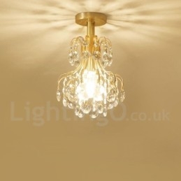 Designer Touch Decorative Pure Brass Rustic Lodge Nordic Style Flush Mount Crystal Ceiling Lights
