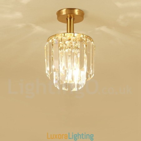 Designer Touch Decorative Pure Brass Rustic Lodge Nordic Style Flush Mount Crystal Ceiling Lights