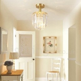 Designer Touch Decorative Pure Brass Rustic Lodge Nordic Style Flush Mount Crystal Ceiling Lights