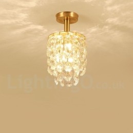 Designer Touch Decorative Pure Brass Rustic Lodge Nordic Style Flush Mount Crystal Ceiling Lights