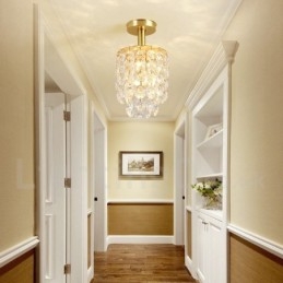 Designer Touch Decorative Pure Brass Rustic Lodge Nordic Style Flush Mount Crystal Ceiling Lights