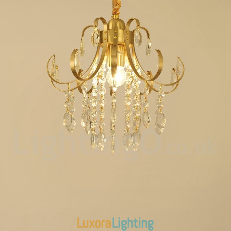 Designer Touch Decorative Pure Brass Rustic Lodge Nordic Style Flush Mount Crystal Ceiling Lights