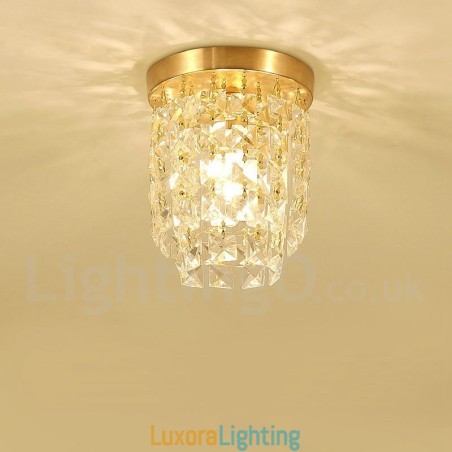 Designer Touch Decorative Pure Brass Rustic Lodge Nordic Style Flush Mount Crystal Ceiling Lights