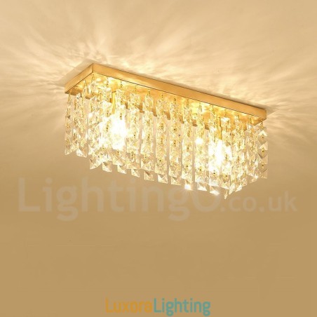 Designer Touch Decorative Pure Brass Rustic Lodge Nordic Style Flush Mount Crystal Ceiling Lights