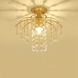 Designer Touch Decorative Pure Brass Rustic Lodge Nordic Style Flush Mount Crystal Ceiling Lights
