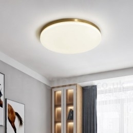 Designer Touch Decorative Brass Ultra Thin Round Dimmable Modern Contemporary Nordic Style Flush Mount Ceiling Lights with Acrylic Shade Also Can Be Used As Wall Light