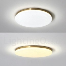 Designer Touch Decorative Brass Ultra Thin Round Dimmable Modern Contemporary Nordic Style Flush Mount Ceiling Lights with Acrylic Shade Also Can Be Used As Wall Light
